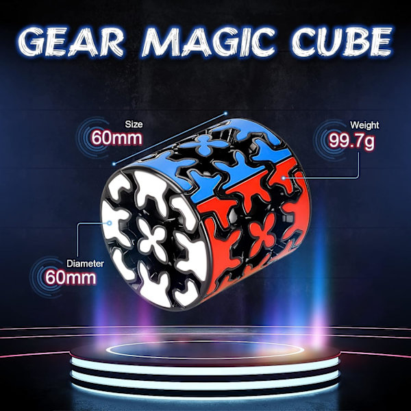 QY Toys 3x3 sylinterimäinen hammasrataskuutio 3x3x3 ympyrän nopeus ​​Magic 3D G