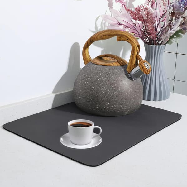 40×30cm Mørkegrå, Opvaskemåtte, 40×30 cm Superabsorberende Kitc