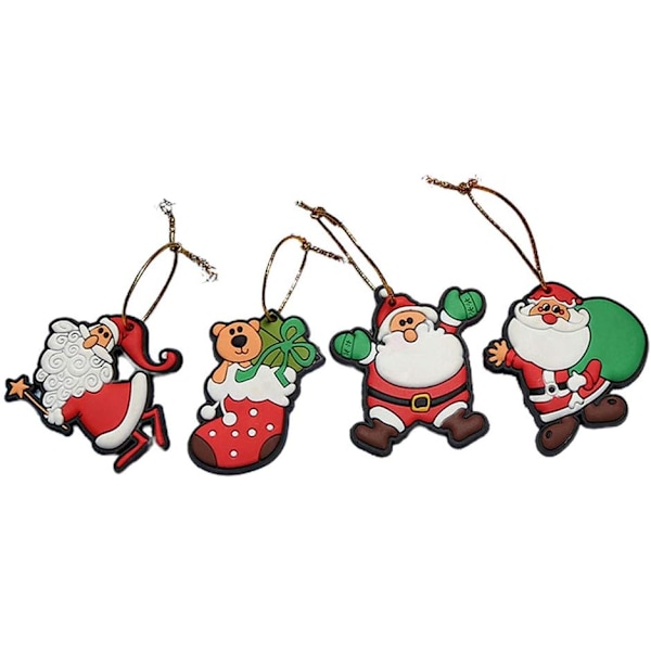 4 stk Mini Resin Julepynt Dekorasjoner Engel, Snømann og