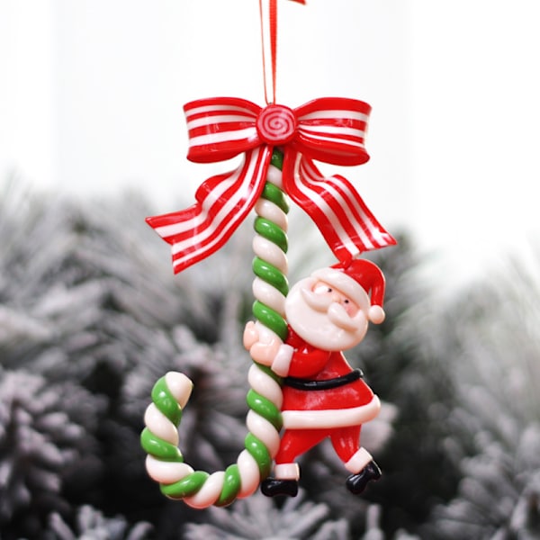 3-pack jultomte snögubbe hängande godis sockerrör båg prydnader för C