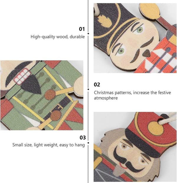 9 stk. Julepynt Nøtteknekker Mini Soldat Figurer Jul