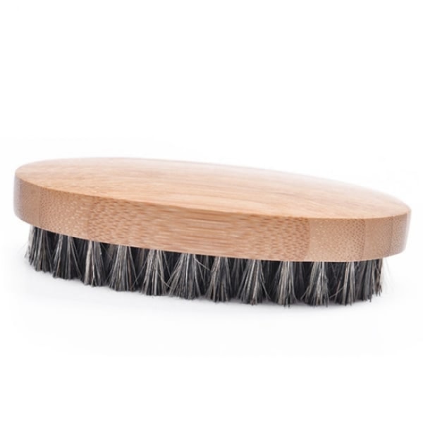Skäggborste för män, vildsvinsborst, bambuträ, skäggstyling