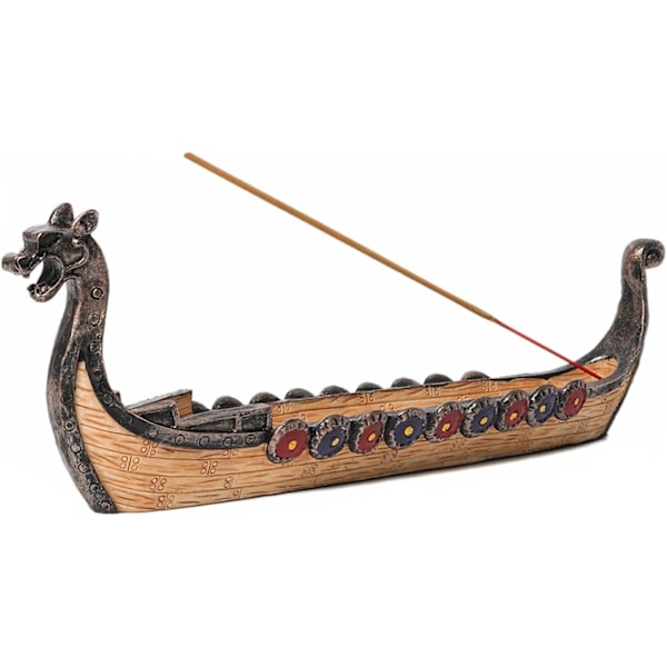 Dragebåt Røkelsebrenner Resin Viking Skip Røkelsebrenner Hånd