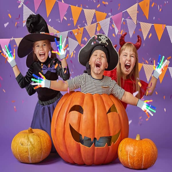 Blinkende LED-handsker Halloween Jul Strømpefyldere Cool Til