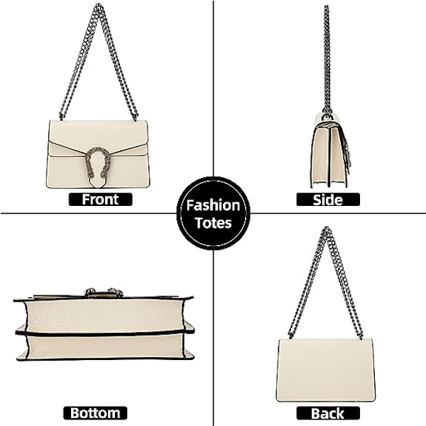 Naisten crossbody-iltapussi - Käärmeennahkainen nahkainen laukku