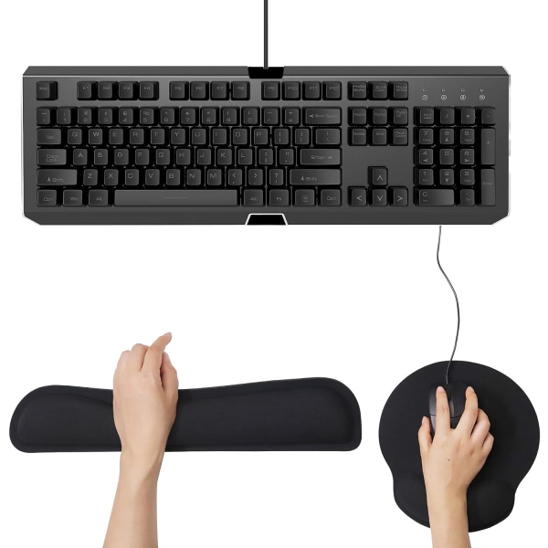 Ergonomisk musmatta och handledsstöd för tangentbord, handledsstöd i minnesskum