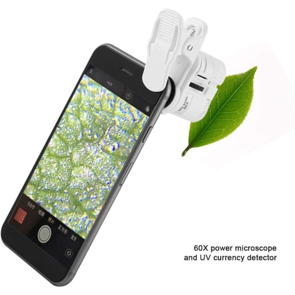Telefonmikroskop, 9595W 60X Handhållen mobilförstoringsglas LED