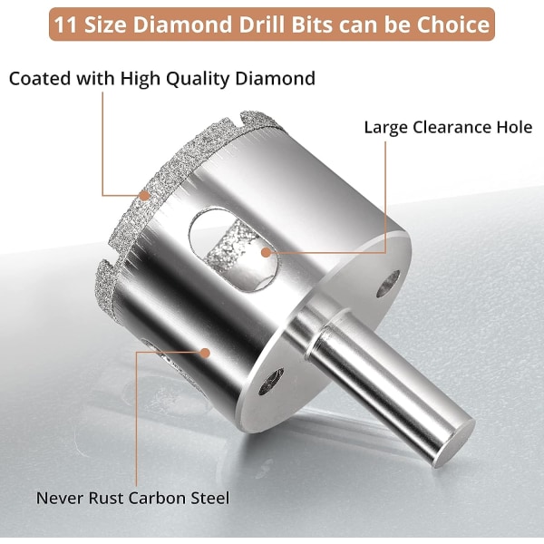 Diamant Hulsave, Justerbar Hulstansningslokalisator Flise Hulsave med 11p