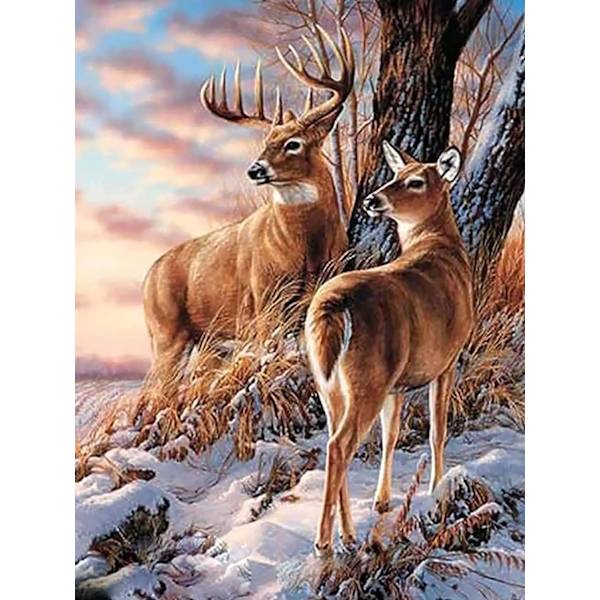 5D timanttimaalaussetti Sika Deer, DIY timanttikirjonta maalaus