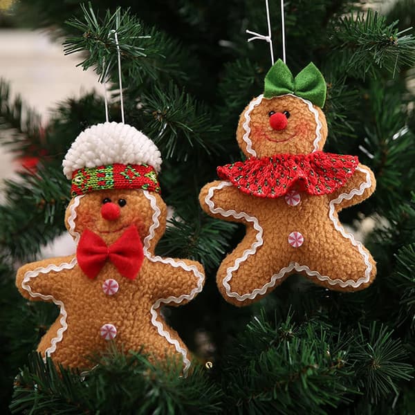 2 st mini pepparkaksgubbe prydnader, pepparkaksgubbe jul prydnad