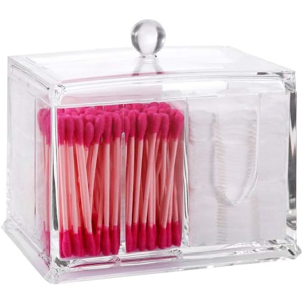 1 st transparent akryl sminkförvaringsbomullsbox för Cotto