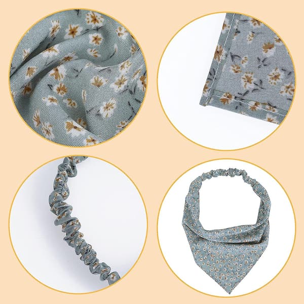 6 stk. Blomsterhovedtørklæde Hovedbånd Chiffon Hårbånd Elastisk