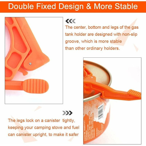 Oransje ABS gassbeholderholder sklisikker gasskomfyr stativ sammenleggbar Cani