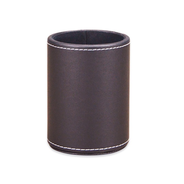 1 st brunt läder kontorsmaterial rund penncylinder kontorsstati