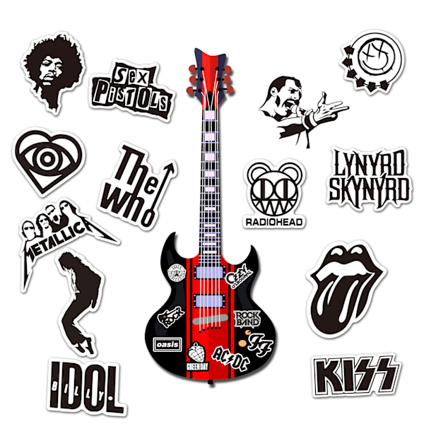 50 Rock Rock Punk -bändin graffititarrat Matkalaukku Moottoripyörä Skat