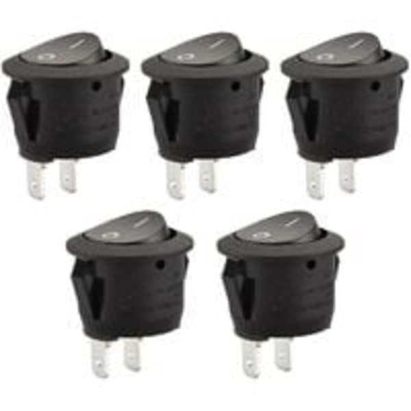 5-pack rund vippbrytare - 2 anslutningar SPST, 10A, 250VAC, UL, VD