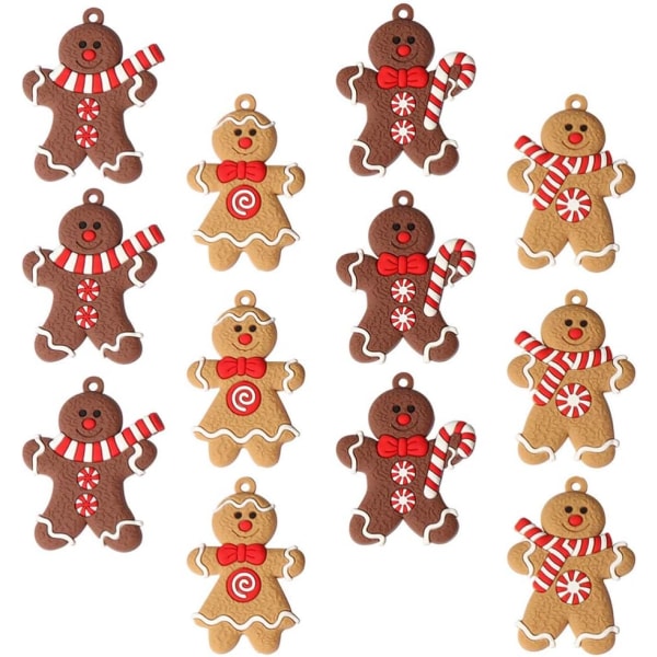 12 st pepparkaksgubbe ornament julgransprydnader jul