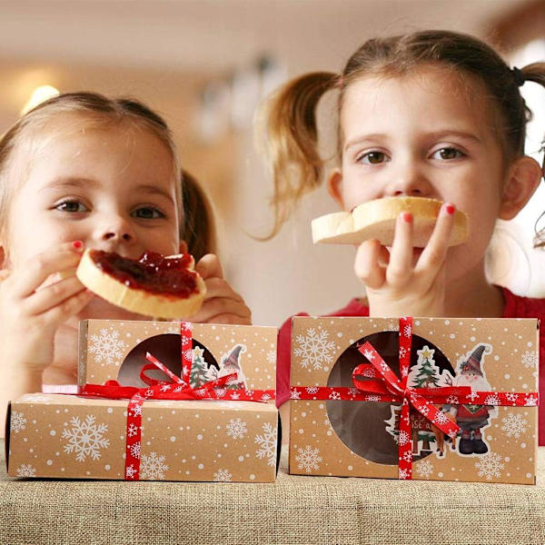 12 kappaletta joulukeksejä laatikoita läpinäkyvällä ikkunalla, 12 kappaletta paperi G