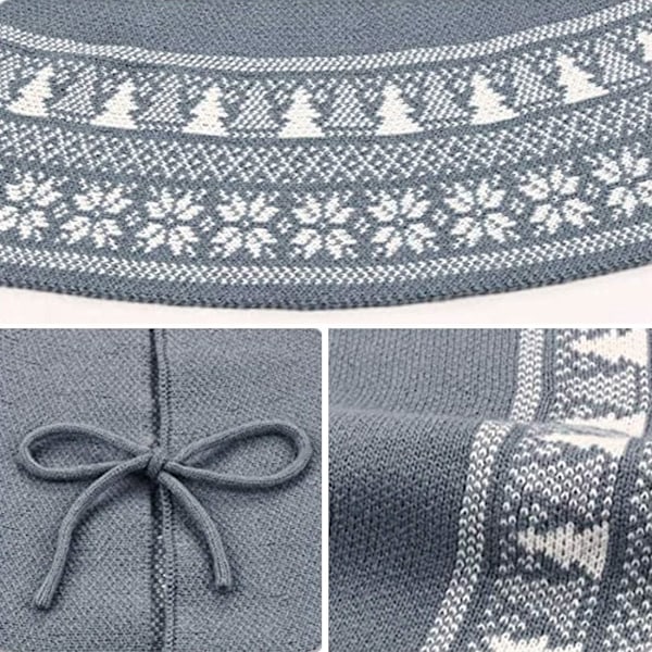 Julgransmatta, 90 cm stickad julgransmatta med tjock