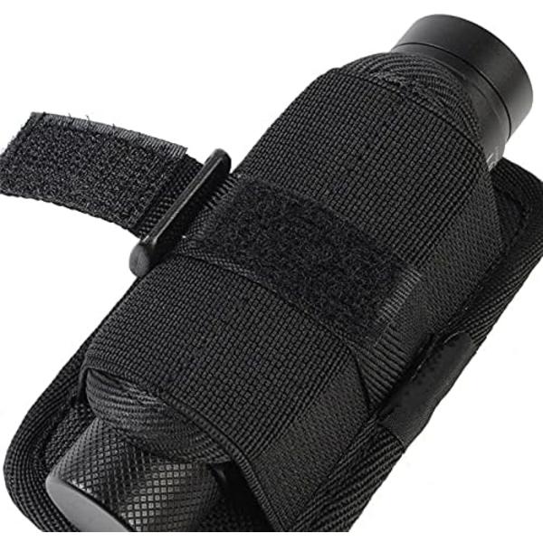 Taktisk Molle ficklampa hölster väska för bälte med 360 graders rotation