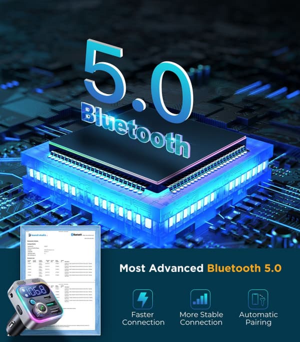 SiGN Bluetooth FM-sender og hurtigoplader til bil 48W