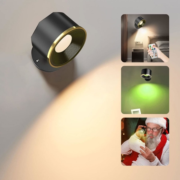 LED Vegglampe for innendørs bruk, trådløs berøringsfjernkontroll