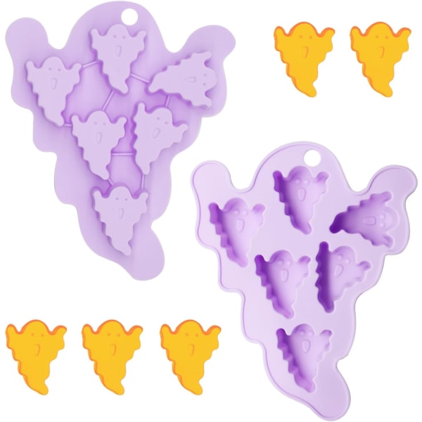 1 stk. Halloween silikoneforme, 6-huls spøgelses chokoladeforme Hal