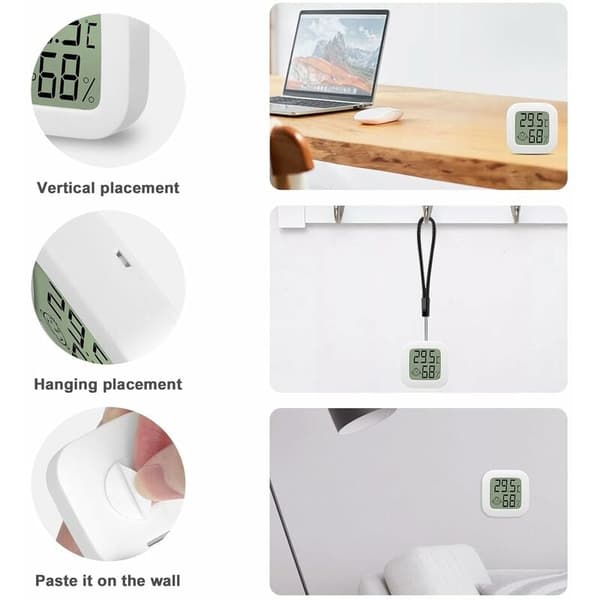 4 stk. Indendørs termometer Mini termometer Hygrometer Høj præcision