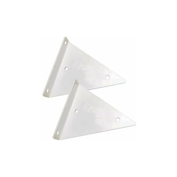 2 stykker (8x10 cm/3.1x3.9in, hvit) flytende metall trekanthylle B