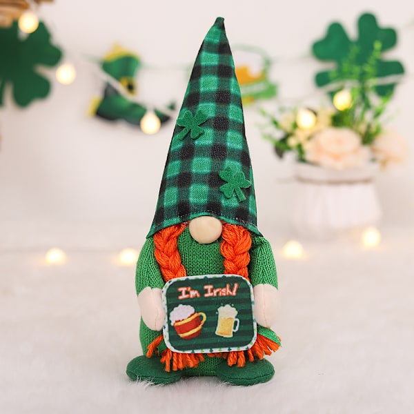 (kvinna) Middagstomte Dekoration, Irländsk Leprechaun Sué Dois Scand