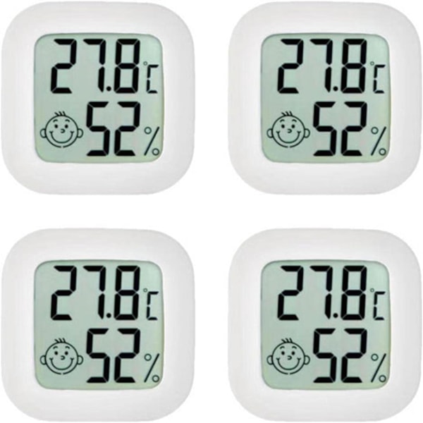 4-pack Rumstermometer, Mini Termometer Hygrometer, Hög Precision