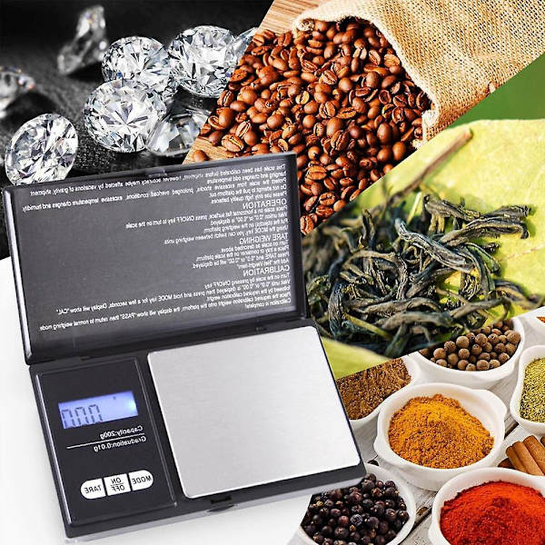 200g/0,01g tarkka taskuvaaka, digitaalinen vaaka gramma pieni yrtti
