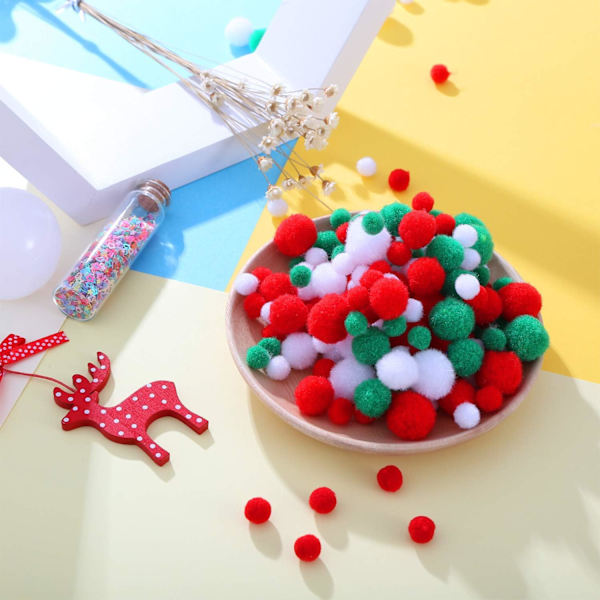 300 stycken Pom Poms Assortment Fluffy Pom Bollar Pom Poms Små Cr
