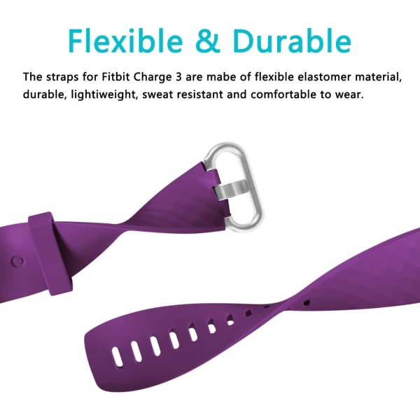 2-pack ersättningsband kompatibla med Fitbit Charge 3/Fitbit C