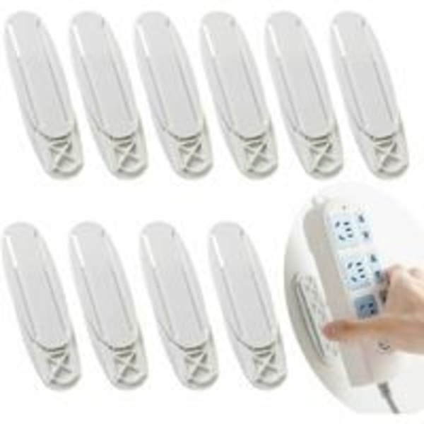 10 st Power Strip Väggfäste, Självhäftande Power Strip Vägg