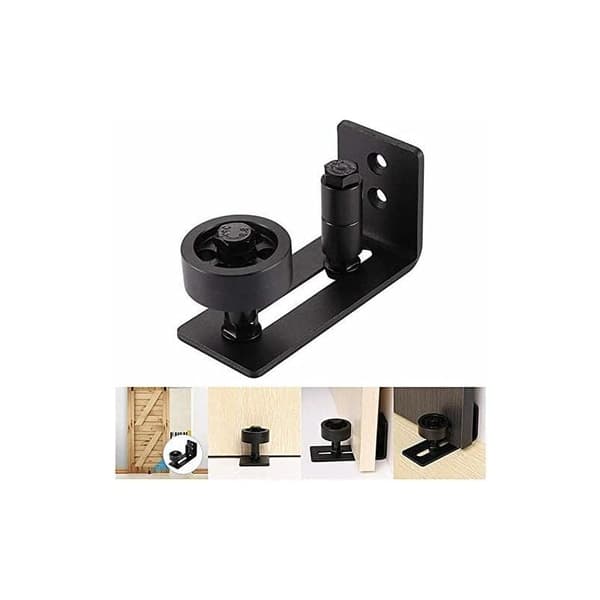 2 stk. Sort Heavy Duty Skydedørs Guide, 8 i 1 Stopper Bla