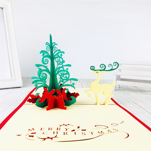 [6 pakker] Julekort med popup, TreeriSea 3D uvanlige julekort