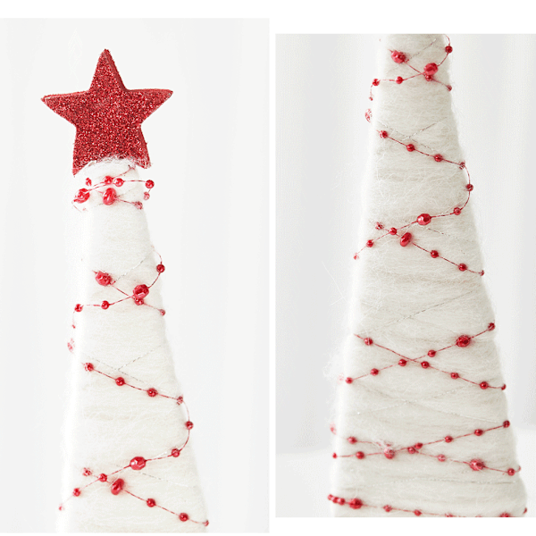 Ny Nordisk Jul Dekoration i Trä och Ullfilt - Tomte