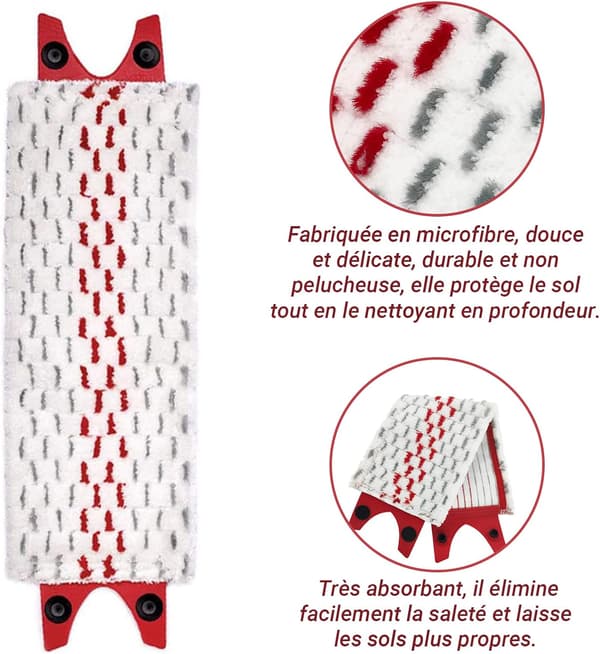 4 st mikrofibermopphuvuden, mikrofiberplattmopphuvuden för V