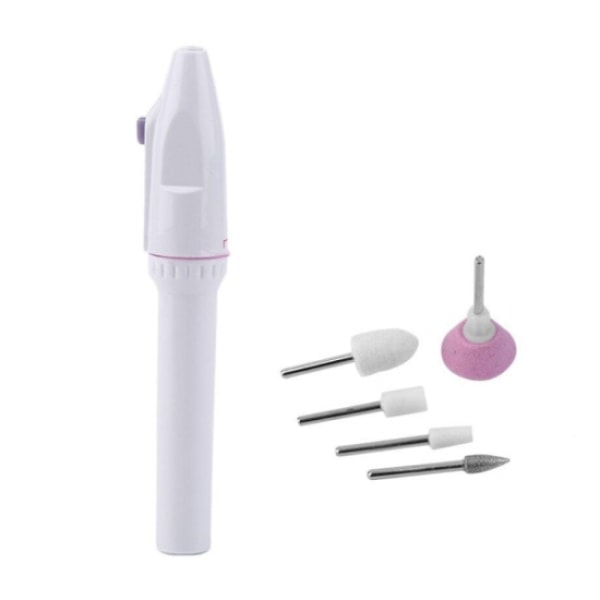 Elektrisk nagelfil - Elektrisk fil - Set med 5 vita