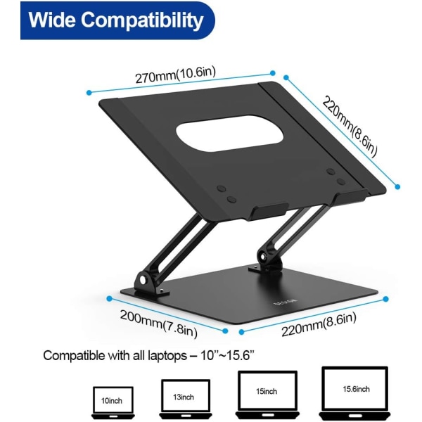 LS10 Laptop Stativ, Ergonomisk Laptop Stativ, Aluminium Laptop Stativ