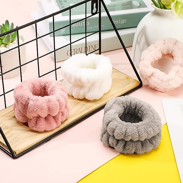 4 par mikrofiber ansiktsrengöring absorberande handledsband för kvinnor