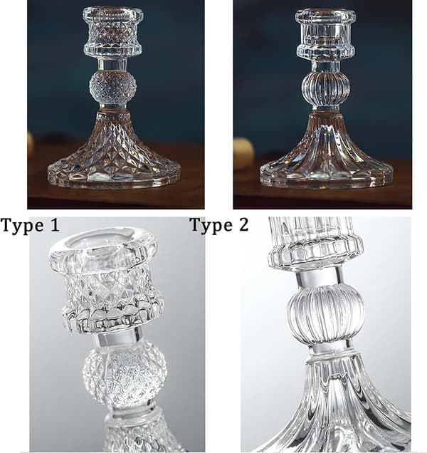 4 Glass Lysestaker Dekorative Lysestake Lysestake Konisk