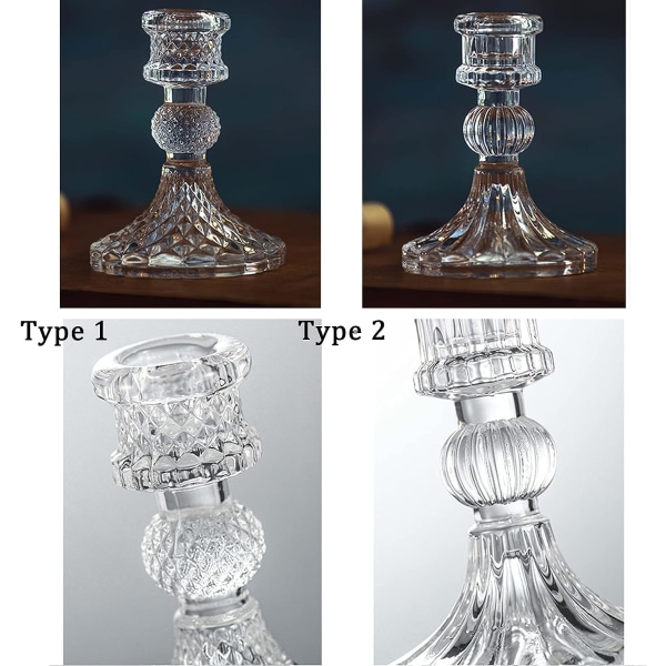 4 lasista kynttilänjalkaa Koristeelliset kynttilänjalat kartiomainen kirkas Gl