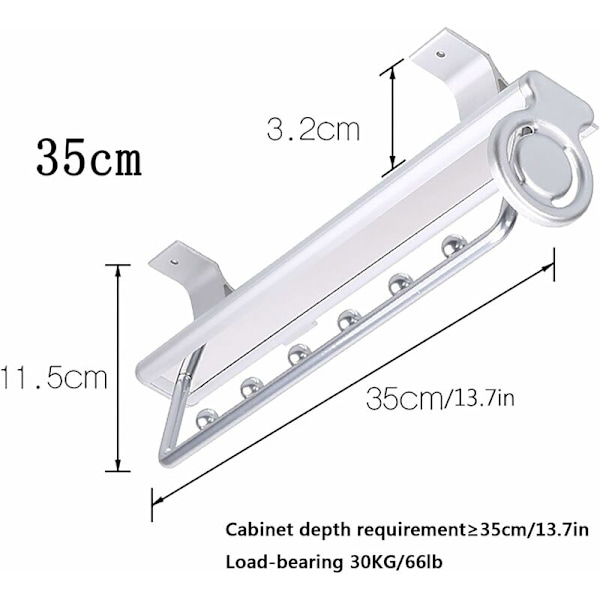 35CM Heavy Duty Pull Out Klær Rack Bukser Rack Glidende Henger