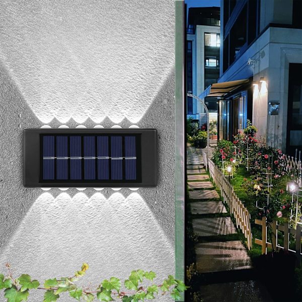 6-pack solcellslampor för utomhusbruk, 6 LED vattentäta solcellslampor för staket