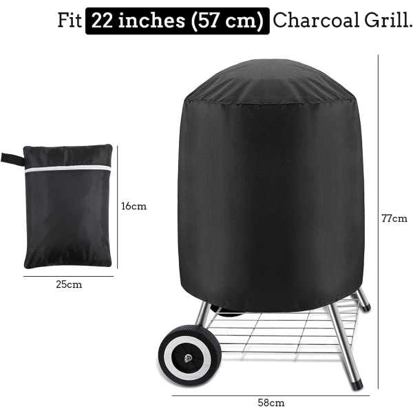 Grillöverdrag i kol, Vattentätt överdrag för utomhusgrill