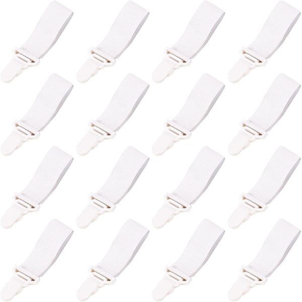 16 stk. sengearkfester, elastiske lakenstropper