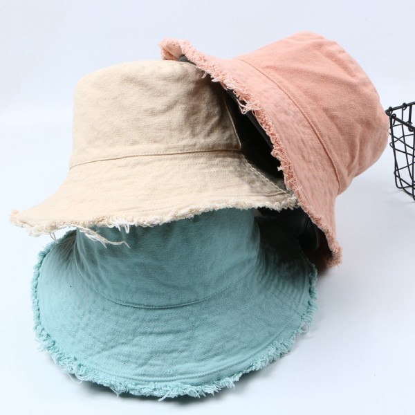 Solhatter for kvinner sommer casual bred brem bomull bøttehatt strand