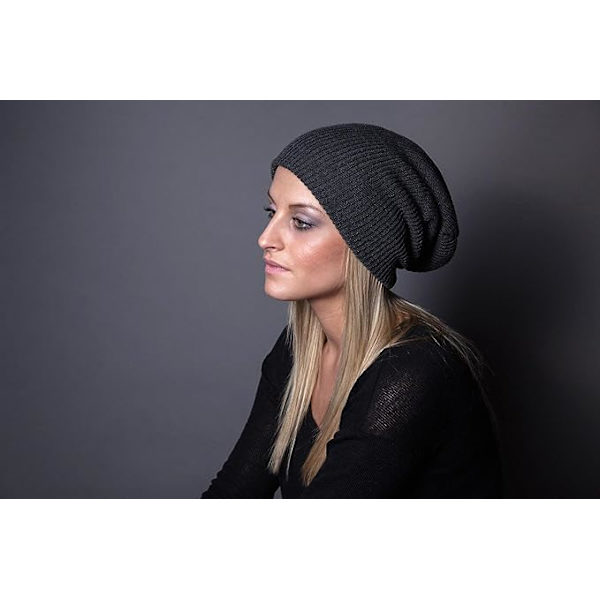 Lang beanie, varm, vinter, unisex, sort